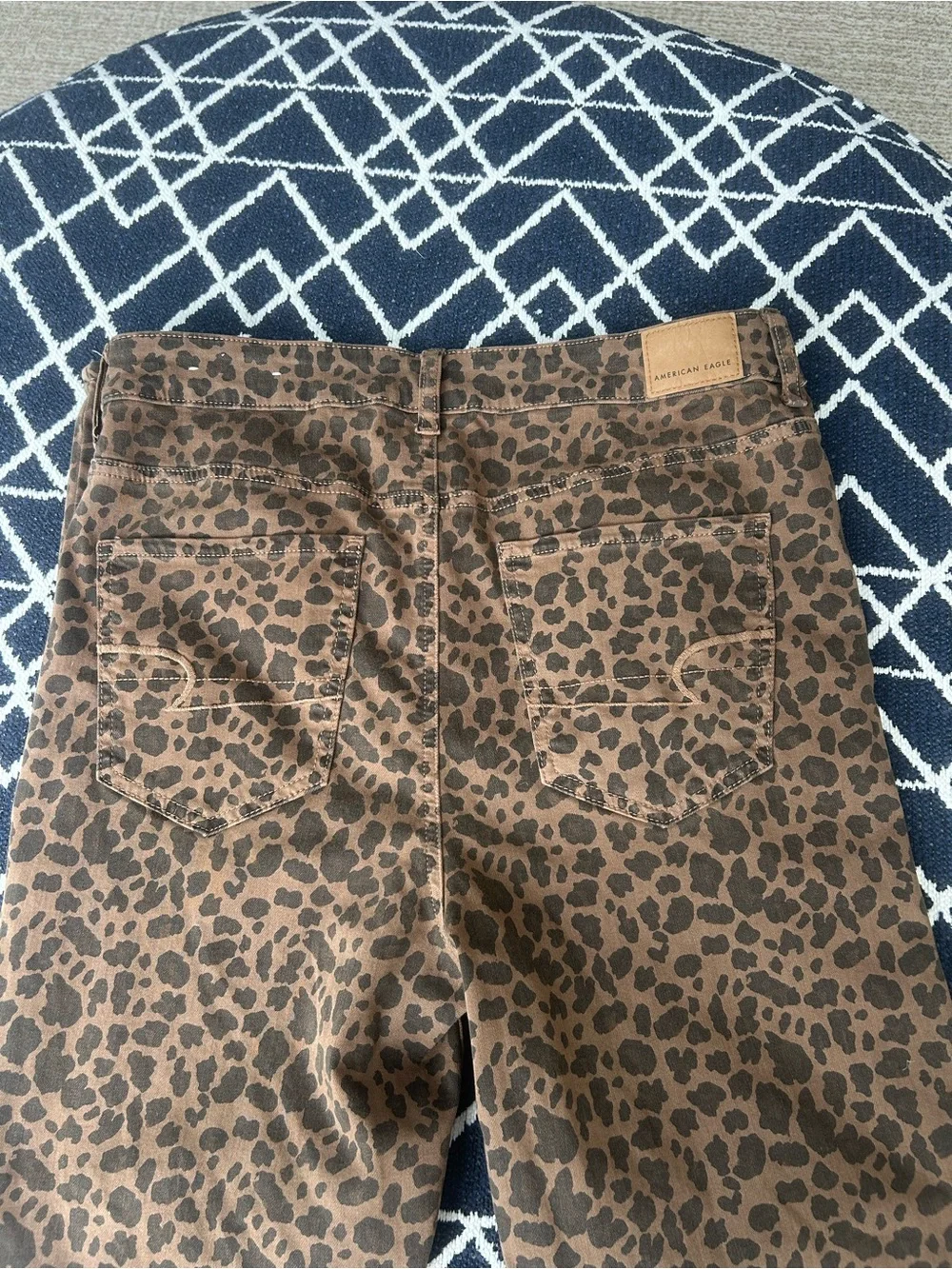 American Eagle Brown Leopard Print high rise jeggings size 14 stretch